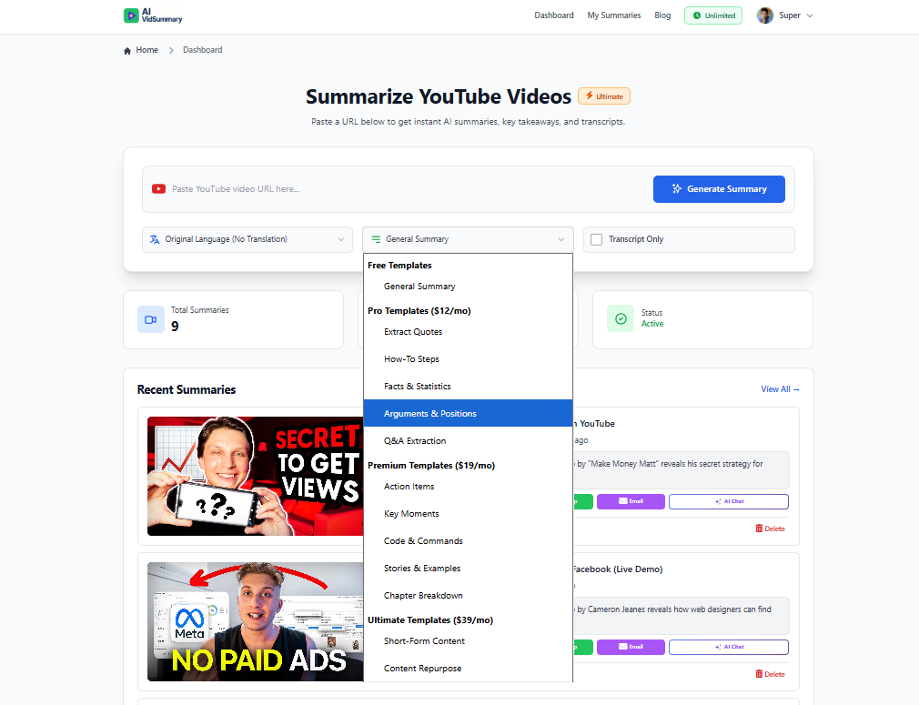 Web App - Template Options