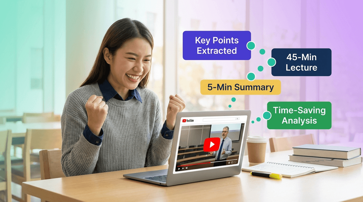 student sumamarize youtube video with ai vidsummary